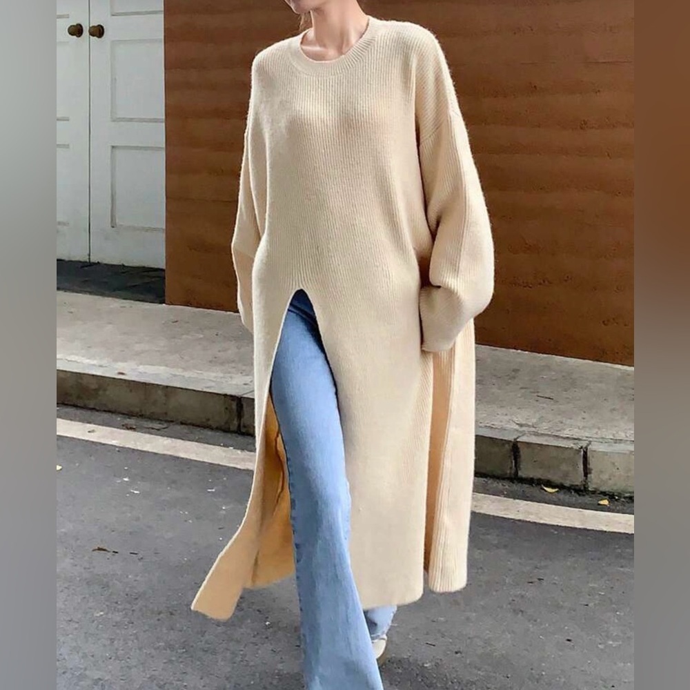 Cozy Cream Sweater Dress